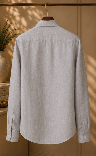 YASHA Premium Ash Grey Linen Shirt