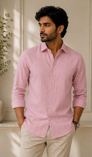 YASHA Premium Blush Linen Shirt