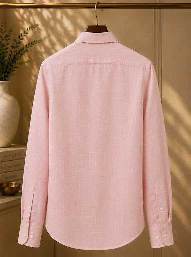 YASHA Premium Blush Pink Linen Shirt