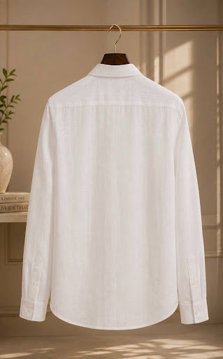 YASHA Premium Classic White Linen Shirt