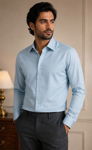 YASHA Premium Ice Blue Signature Shirt