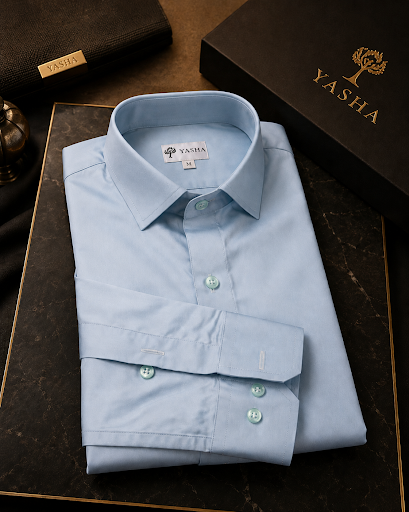 YASHA Premium Ice Blue Signature Shirt