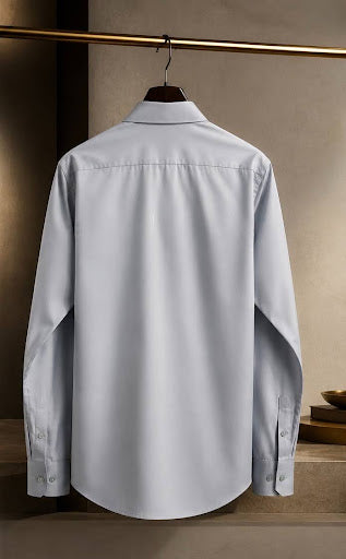 YASHA Premium Ice Grey Cotton Shirt