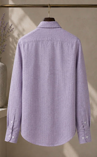 YASHA Premium Lavender Linen Shirt