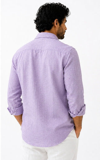 YASHA Premium Lavender Linen Shirt