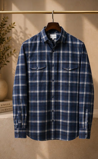 YASHA Premium Midnight Check Shirt