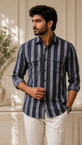 YASHA Premium Midnight Stripe Shirt