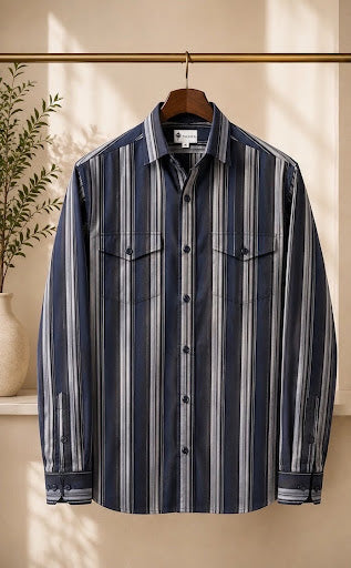 YASHA Premium Midnight Stripe Shirt