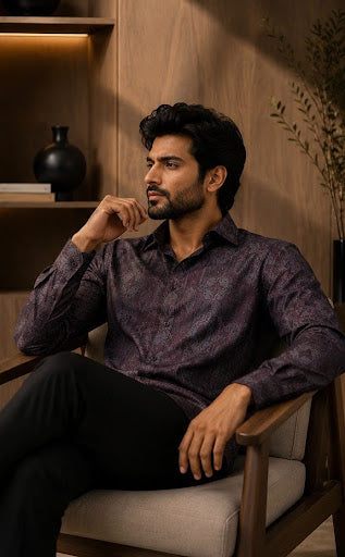 YASHA Premium Regal Mosaic Luxe Shirt