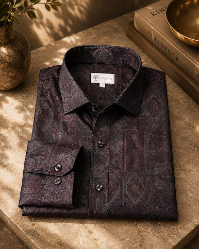 YASHA Premium Regal Mosaic Luxe Shirt