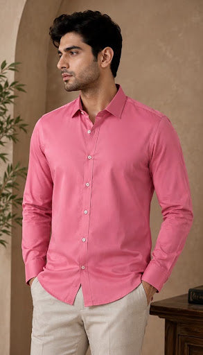 YASHA Premium Rose Pink Signature Shirt