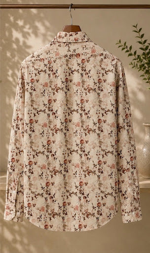 YASHA Premium Vintage Floral Linen Shirt